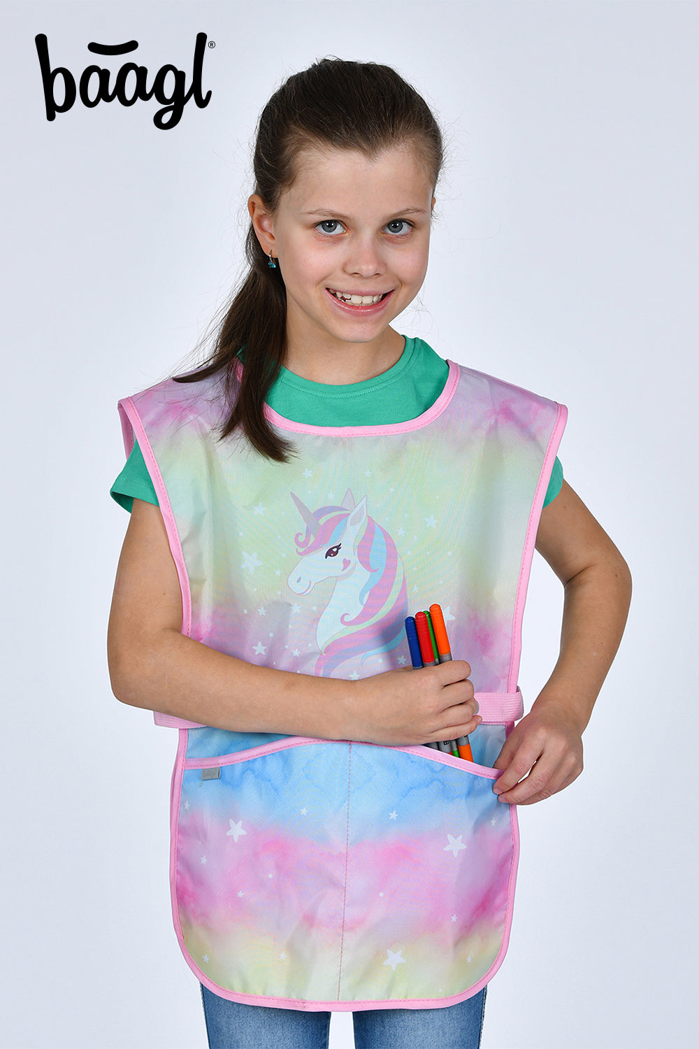 baagl-rainbow-unicorn-tablier-enfant-licorne-2-poches-lavable image 6