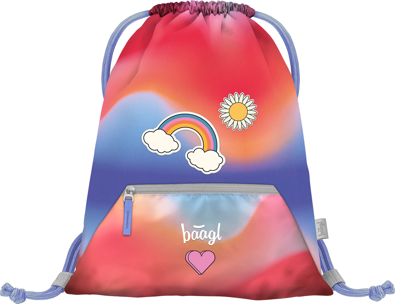baagl-rainbow-red-sac-gym-enfant-poche-zipp-e image 1