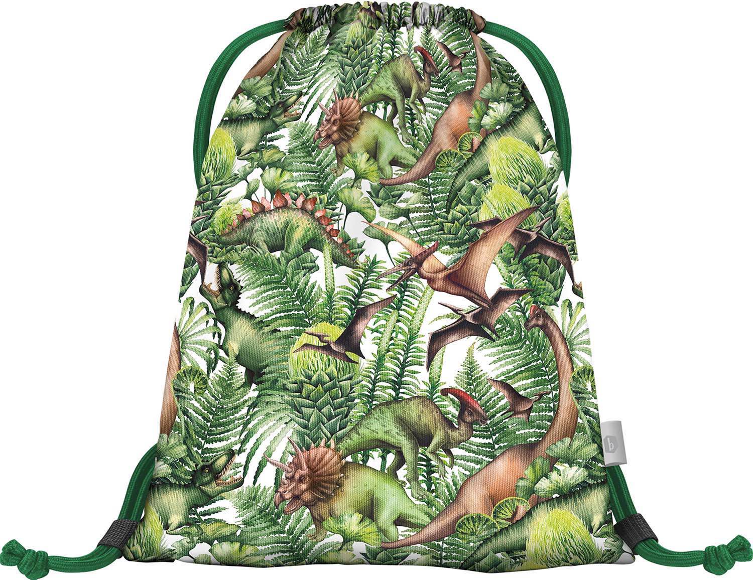 baagl-dinosaures-sac-gym-poche-zipp-e-vert image 2