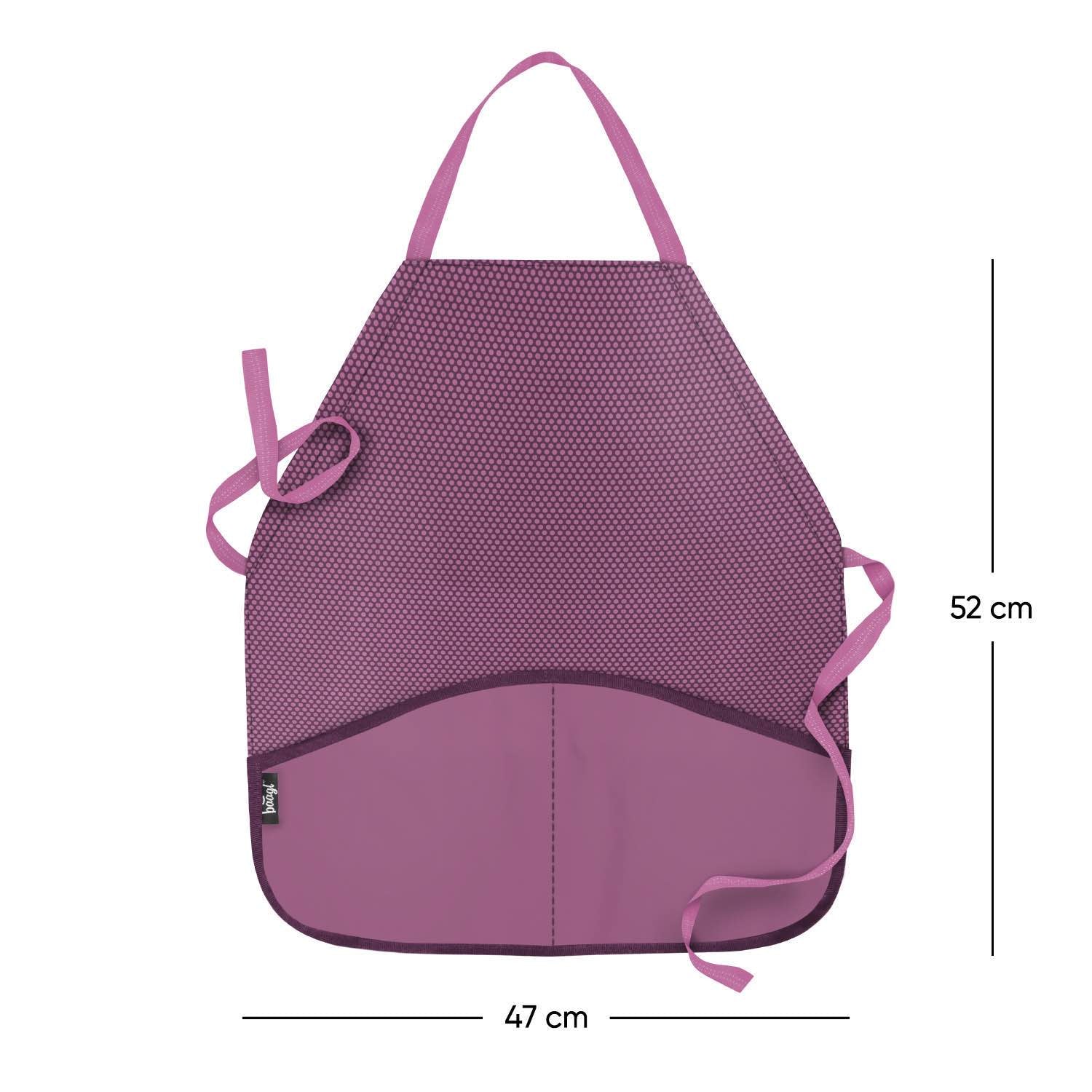 baagl-pink-tablier-enfant-cole-rose-lavable-poches image 3