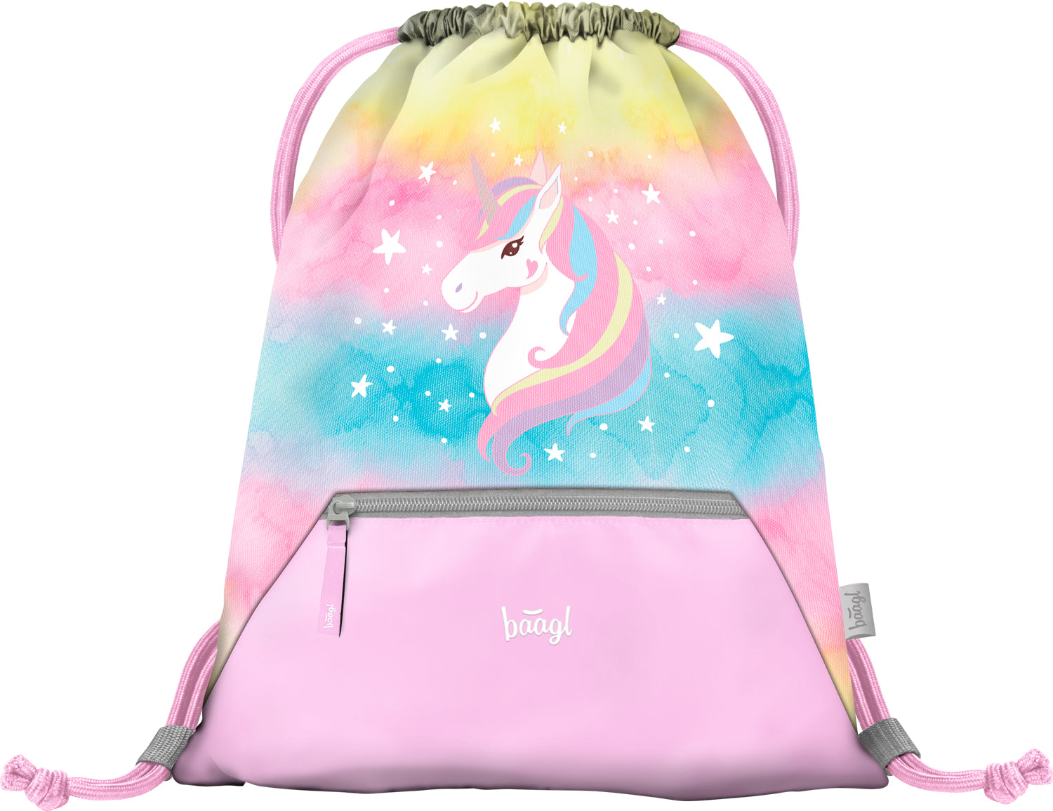 baagl-rainbow-unicorn-sac-gym-poche-zip image 1