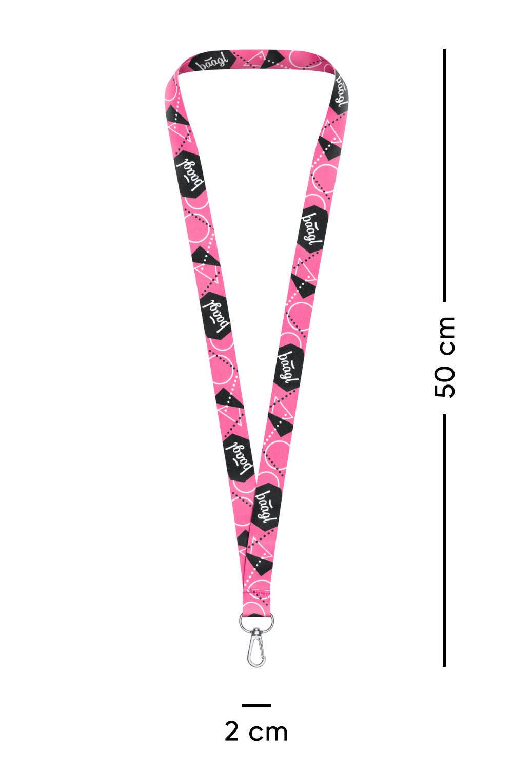 baagl-lanyard-rose-porte-cl-s-tour-de-cou-nylon-enfant image 3