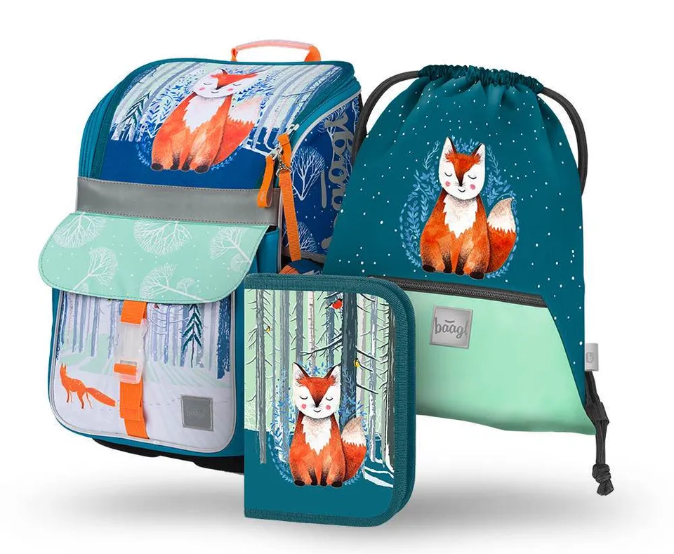 baagl-school-sets-ensemble-zippy-fox-cartable-cp-3-pcs image 1