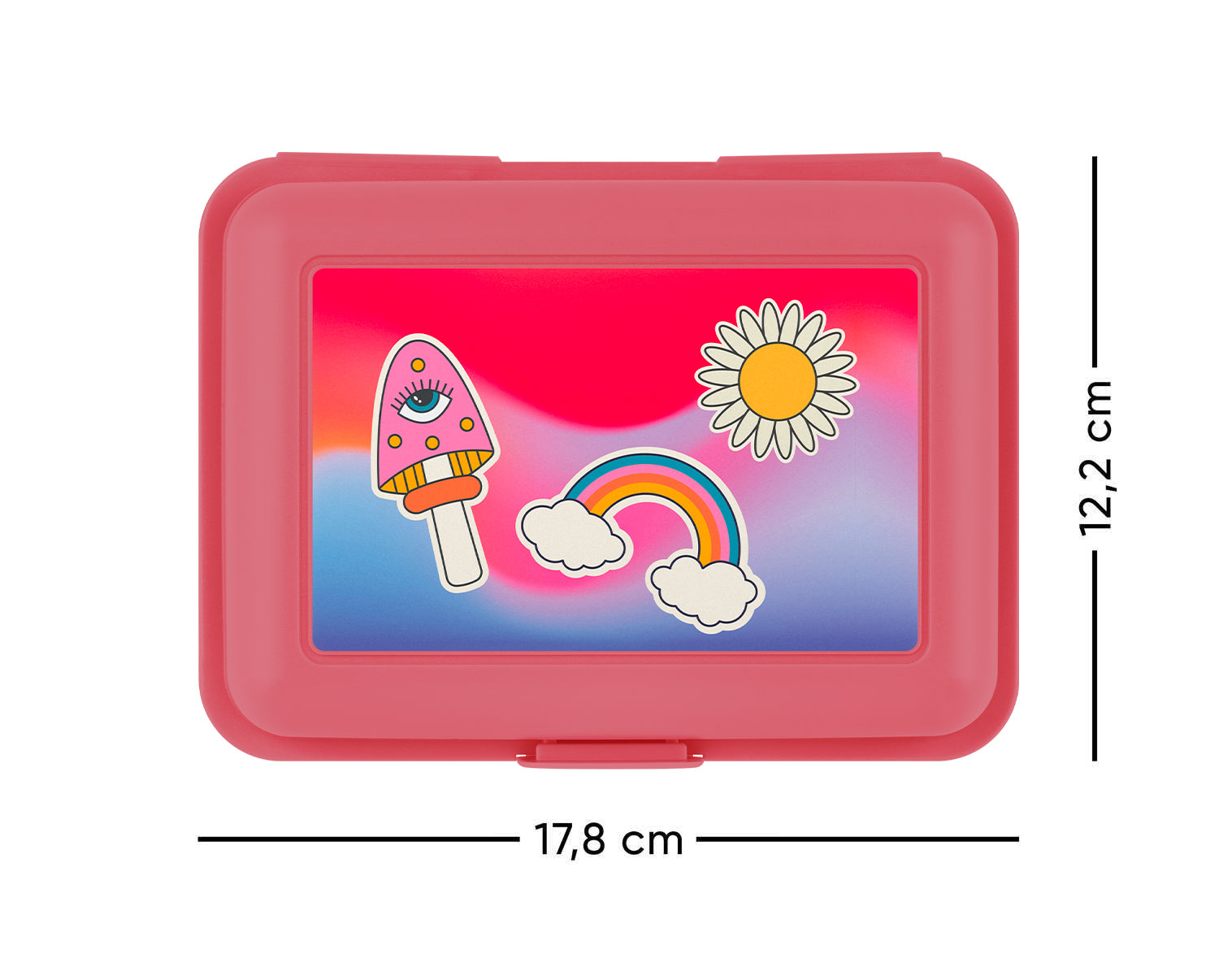 baagl-rainbow-red-lunch-box-rose-plastique image 2