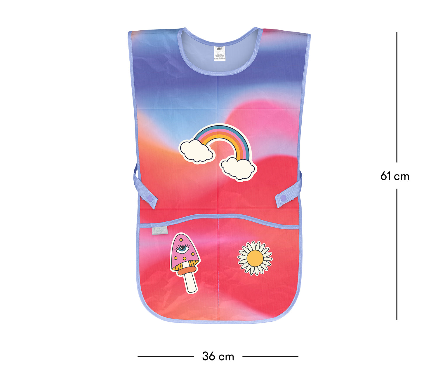 baagl-aprons-tablier-enfant-rainbow-red-lavable-2-poches image 4