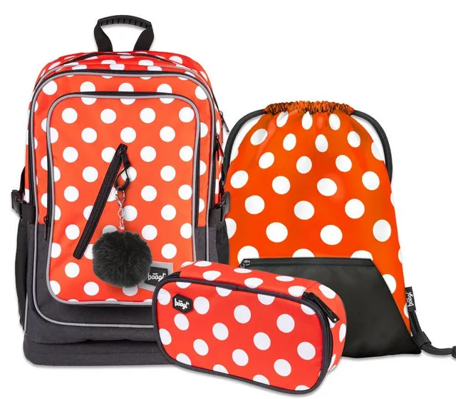 baagl-school-sets-cartable-cubic-dots-29-l-set-3-pi-ces-fille image 1