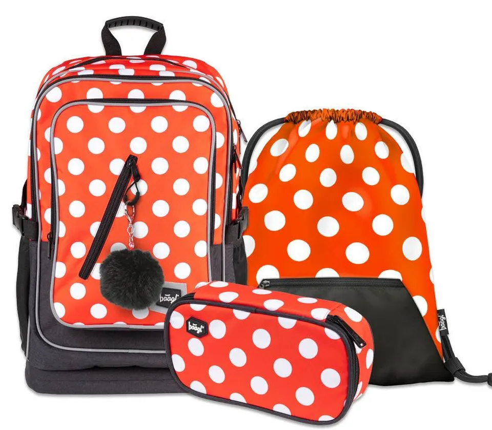 baagl-school-sets-cartable-cubic-dots-29-l-set-3-pi-ces-fille image 1