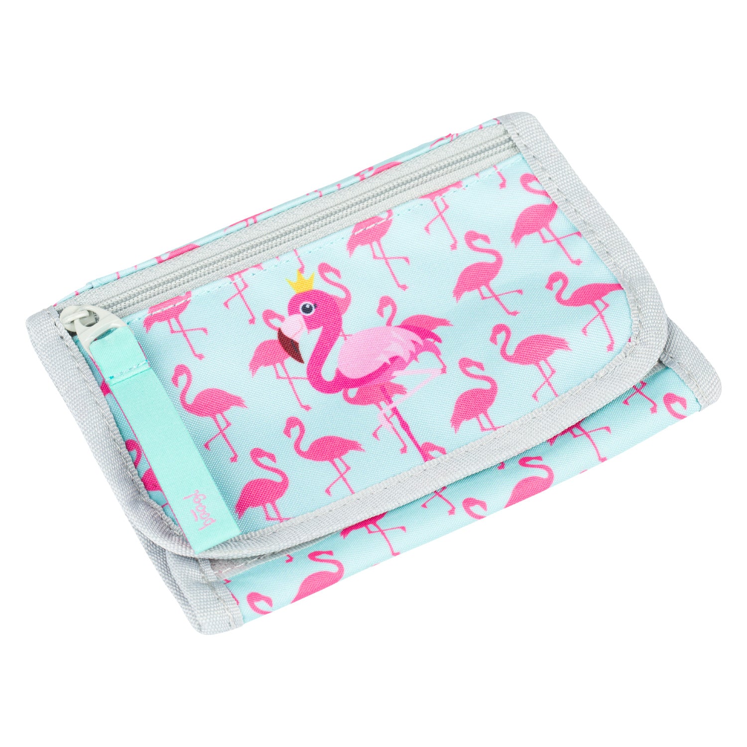 baagl-flamingo-portefeuille-enfant-velcro-rose image 2