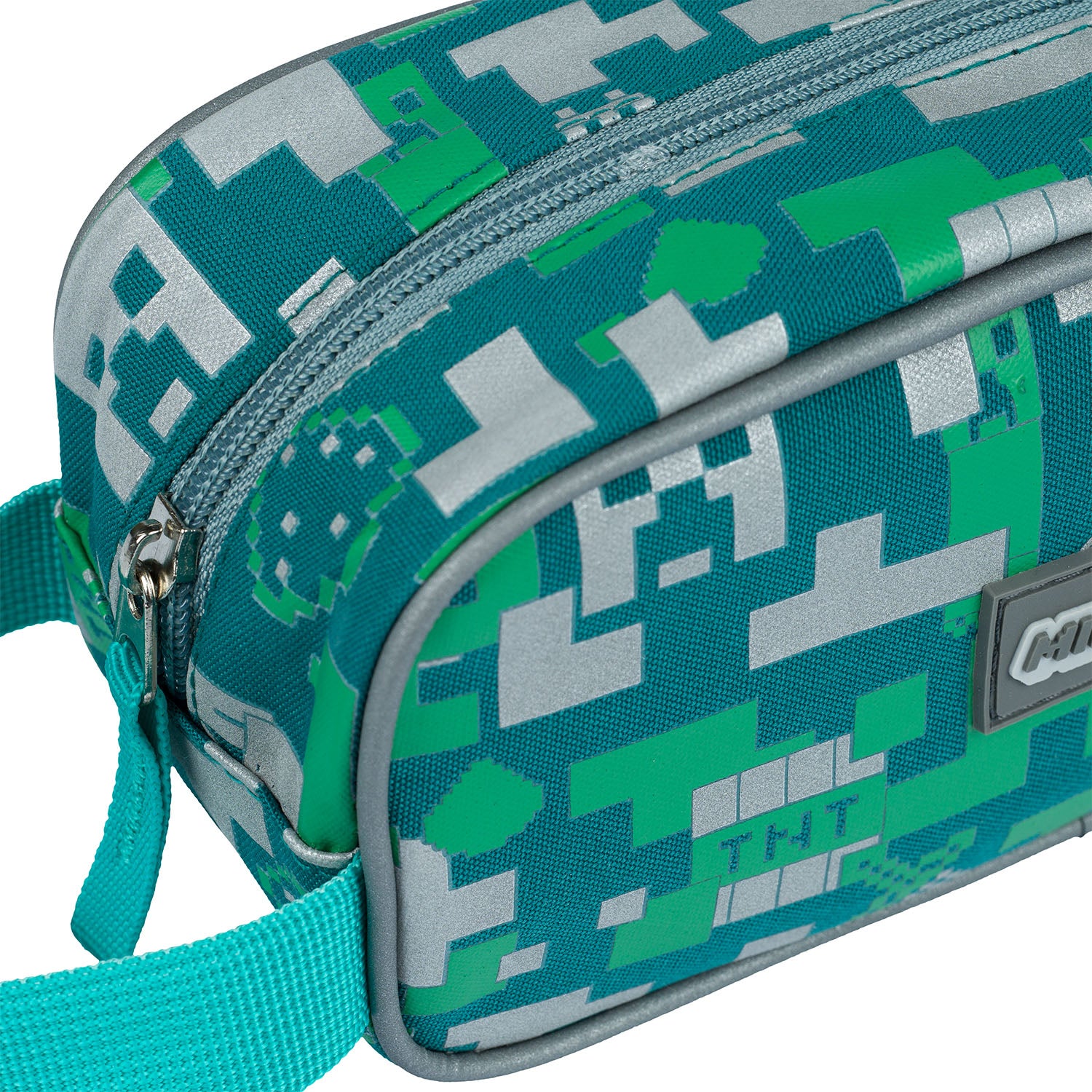 baagl-minecraft-silver-creeper-trousse-scolaire-1-compartiment image 3