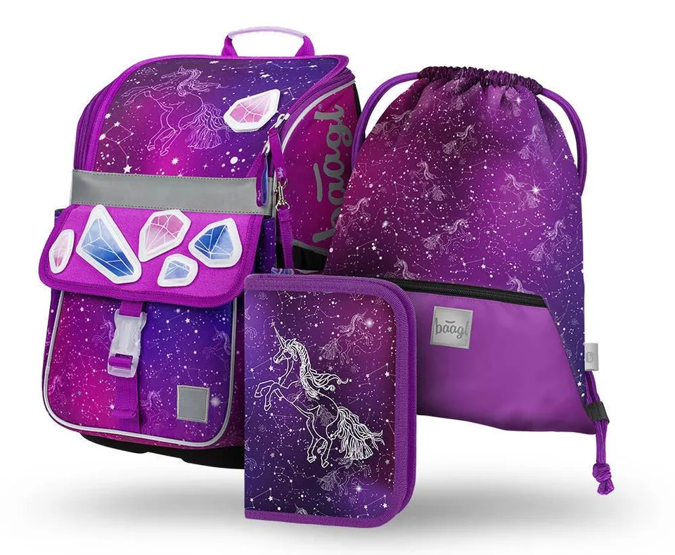 baagl-zippy-unicorn-universe-set-scolaire-licorne-ergonomique image 1