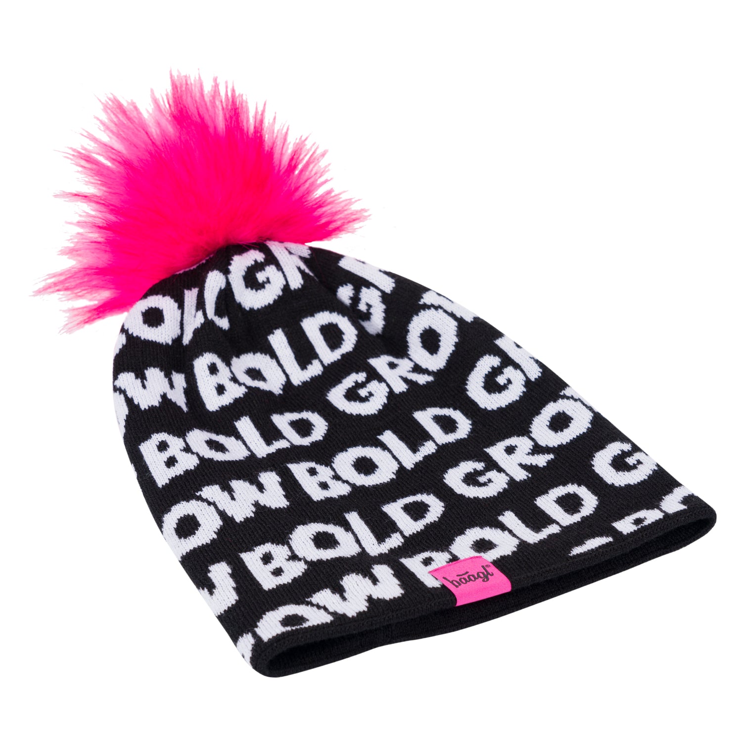 baagl-bonnet-tricot-rose-pompon-fille-6-12-ans image 1