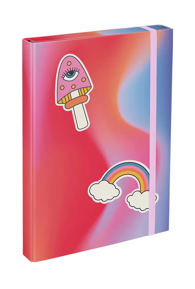 baagl-rainbow-red-chemise-a4-lastique-rouge image 1