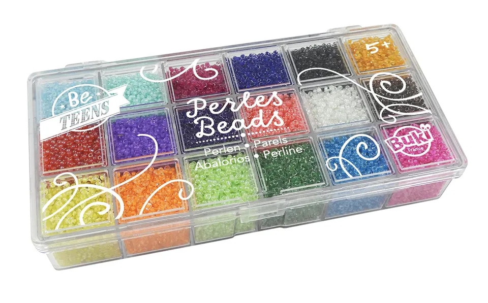 buki-pe012-bo-te-de-perles-transparentes-18-couleurs-bijoux image 1