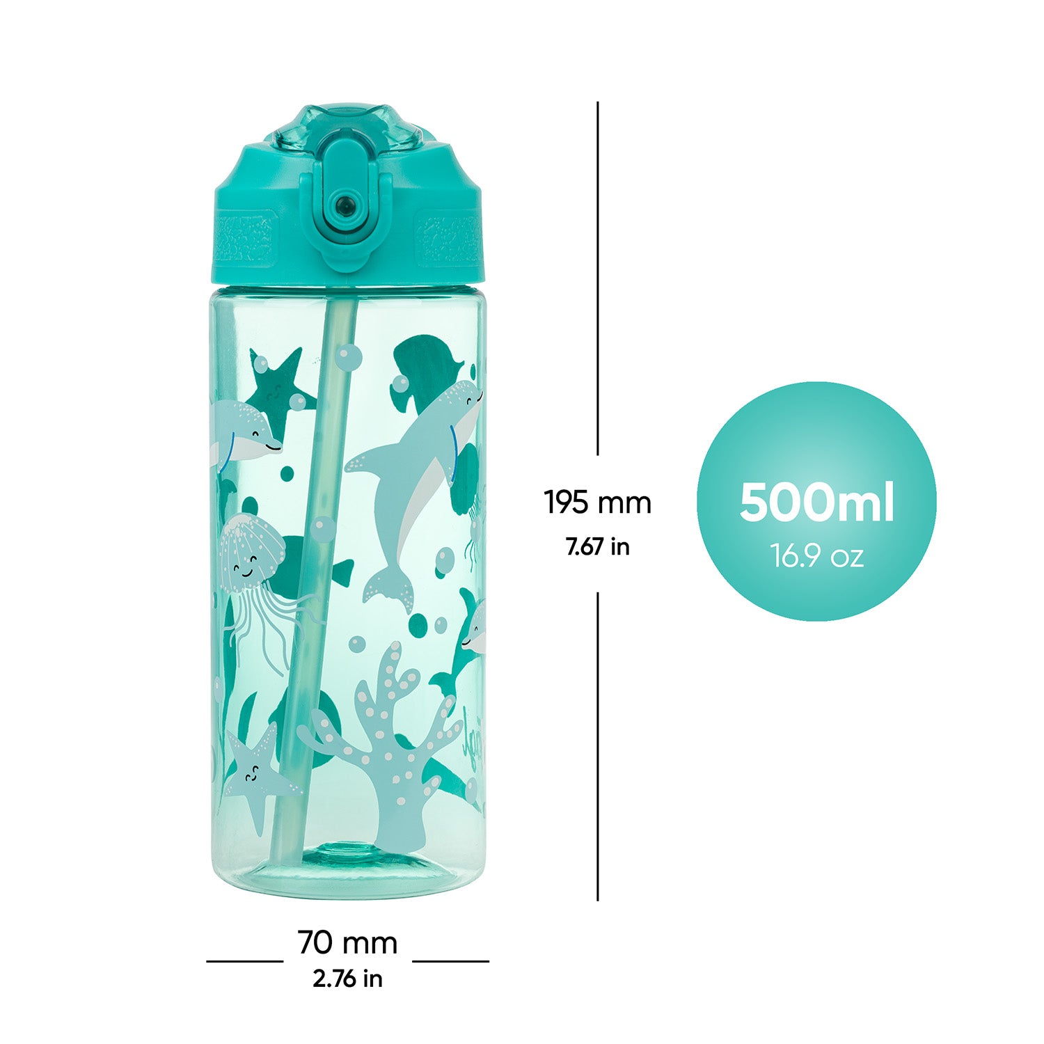 baagl-dolphin-bouteille-tritan-500-ml-paille-dauphin image 5
