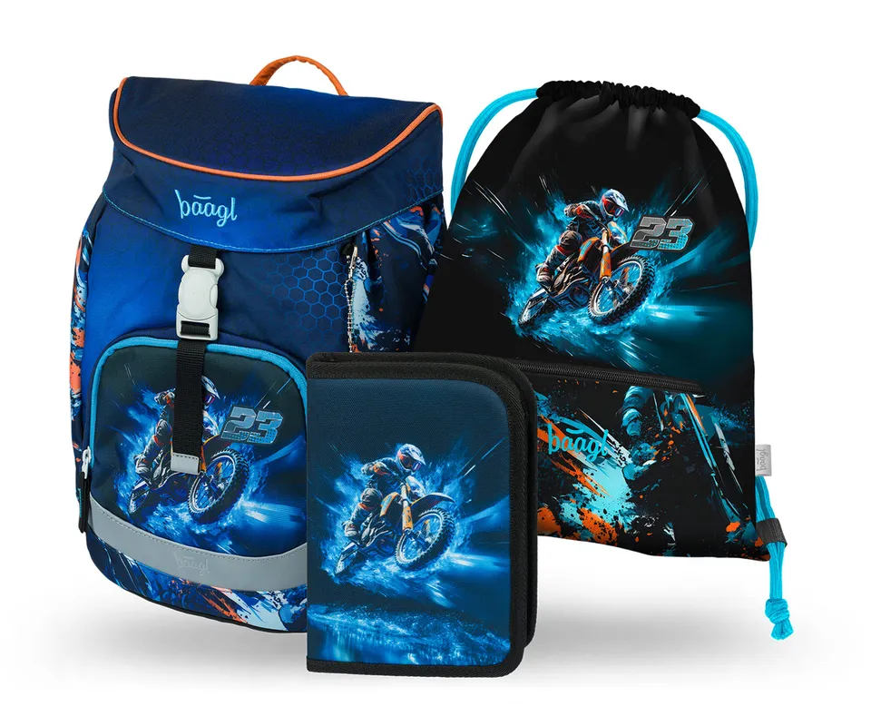 baagl-school-sets-airy-motor-bike-cartable-trousse-sac image 1