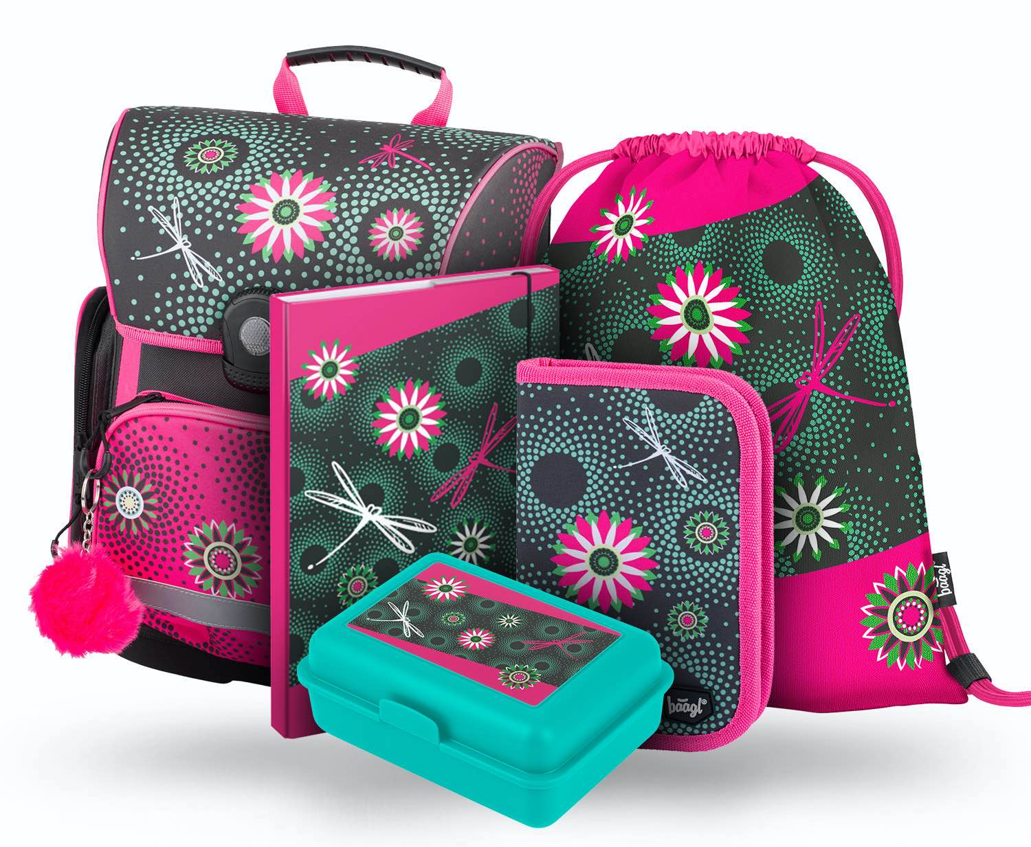 baagl-school-sets-flowers-ii-cartable-fleurs-fille-18-l image 1