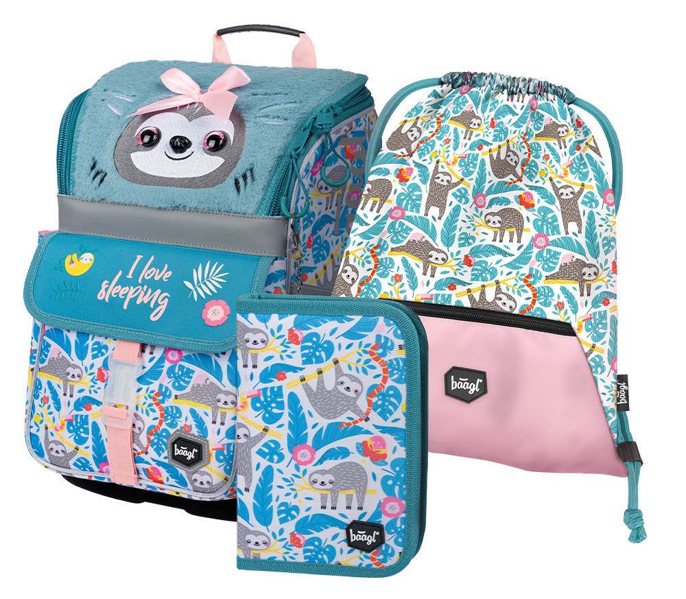 baagl-zippy-sloth-ensemble-scolaire-3-pi-ces-fille image 1