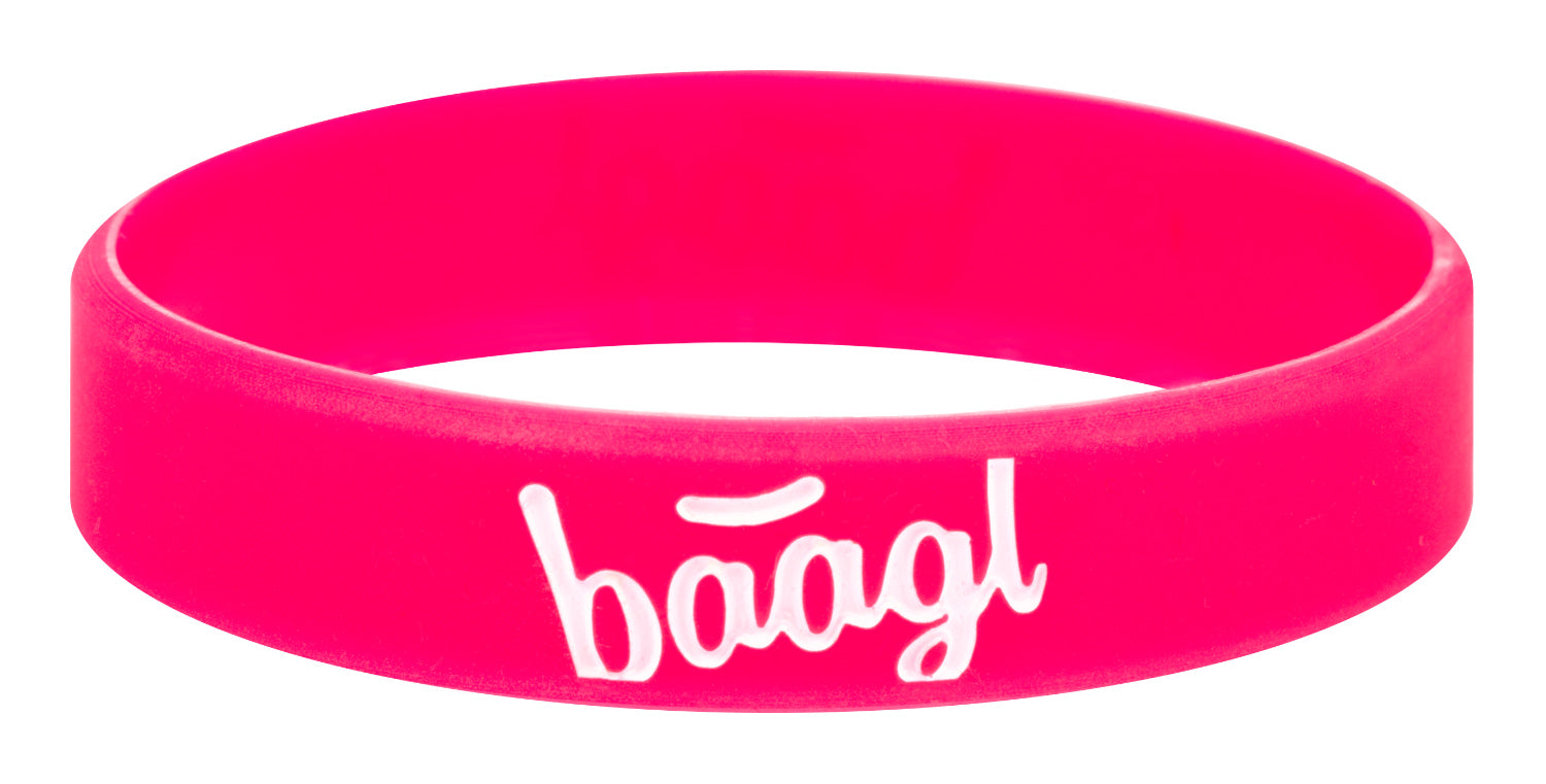 baagl-bracelet-silicone-rose-phosphorescent-logo image 1