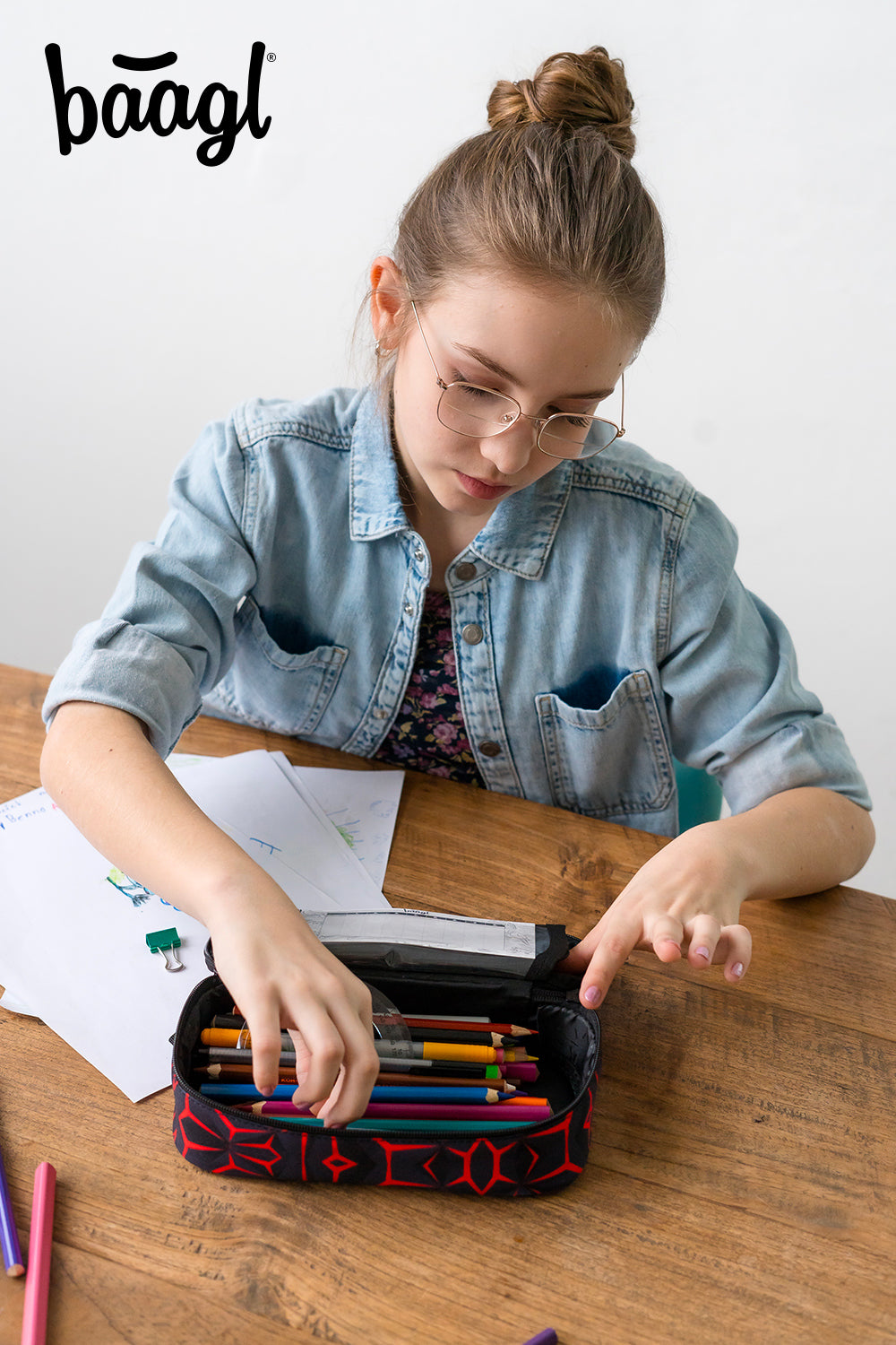 baagl-red-polygon-trousse-scolaire-double-compartiment image 6