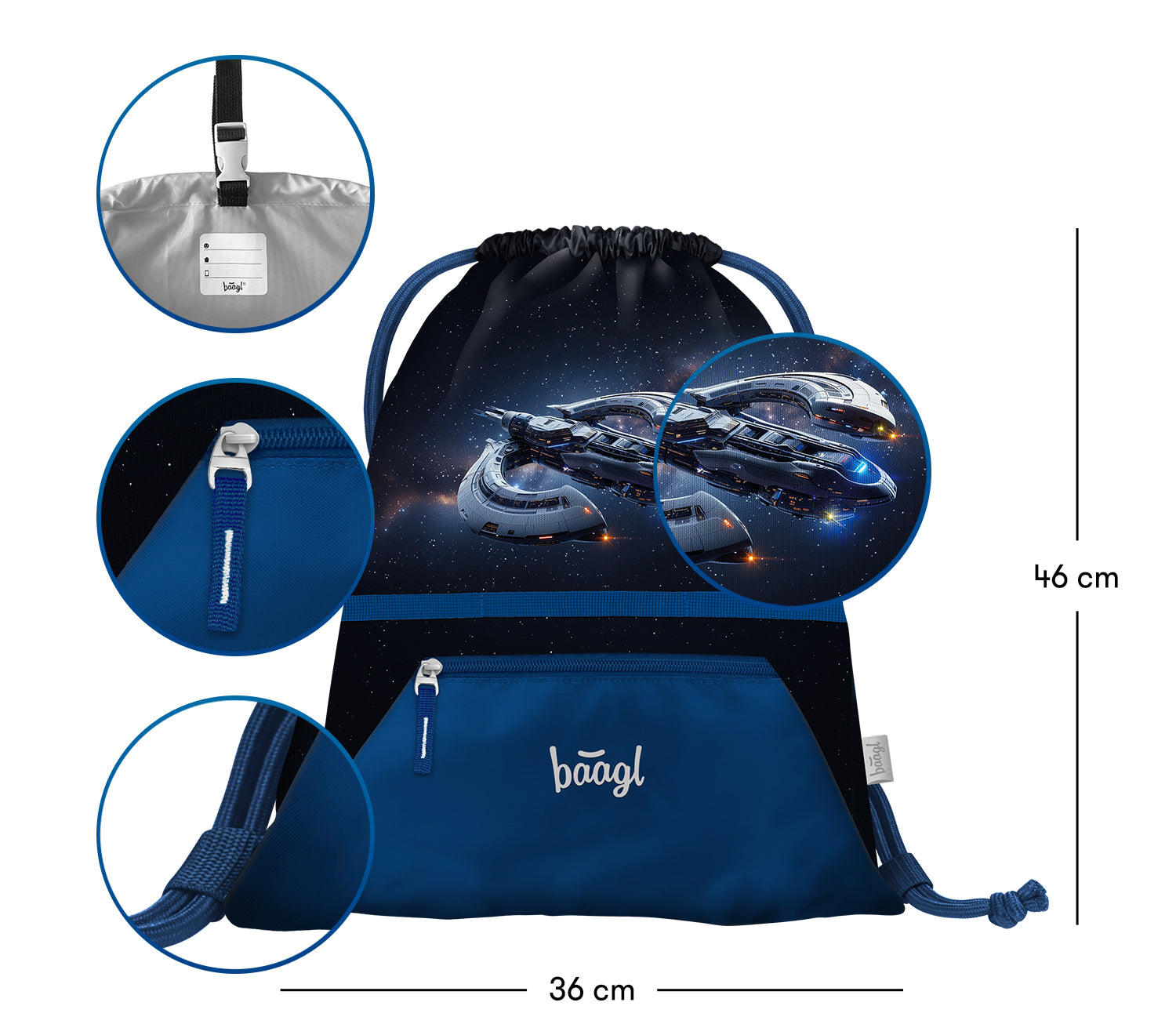 baagl-gym-sacks-spacecraft-sac-de-gym-poche-zipp-e image 3