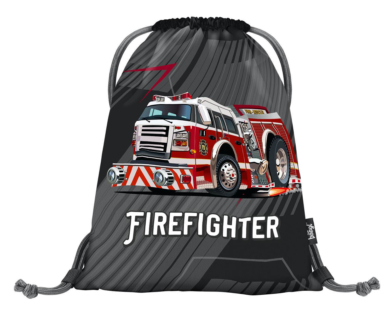 baagl-firetruck-sac-de-sport-cordon-enfant-rouge image 1