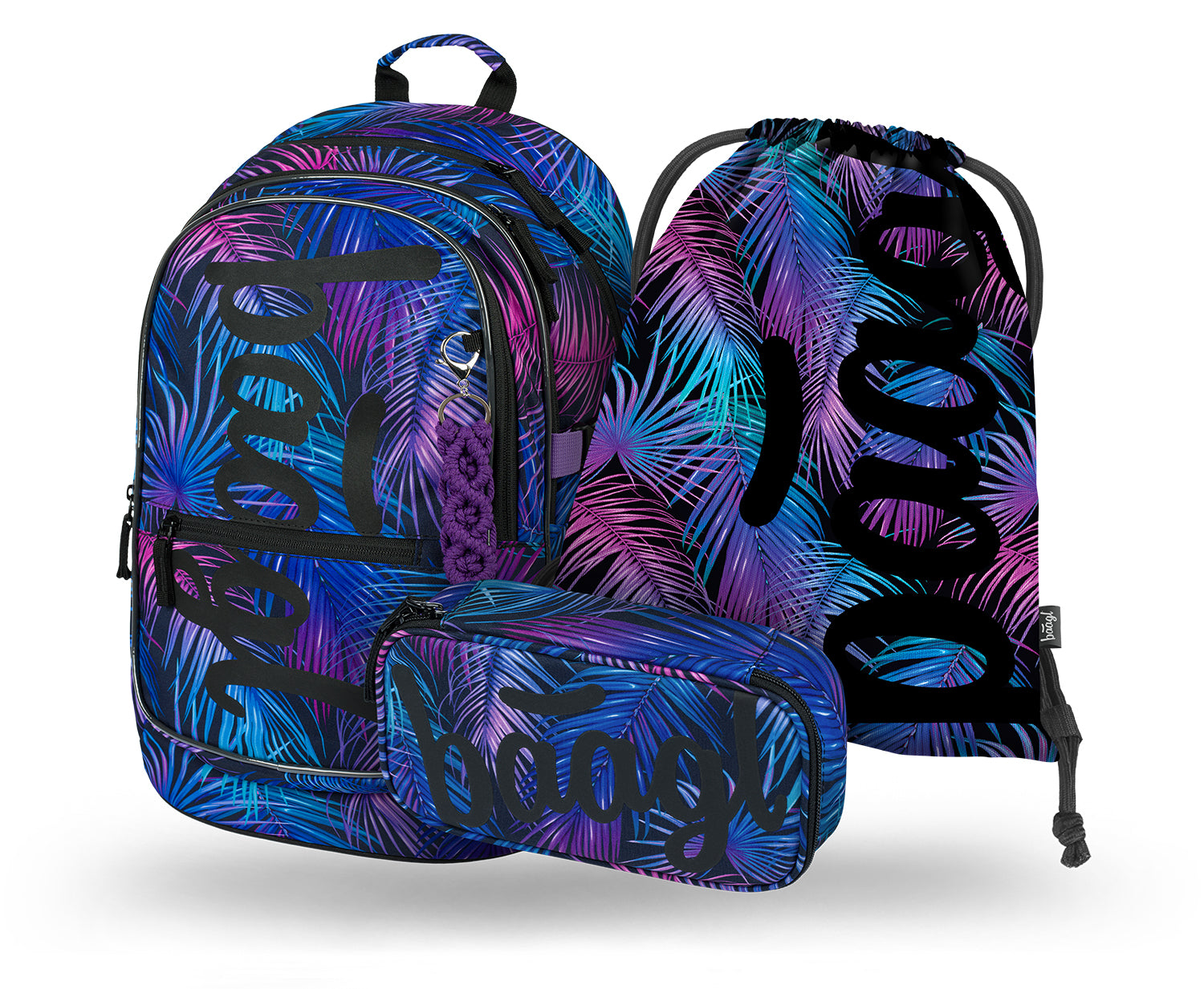 baagl-core-palm-set-scolaire-3-pi-ces-sac-trousse-gym image 1