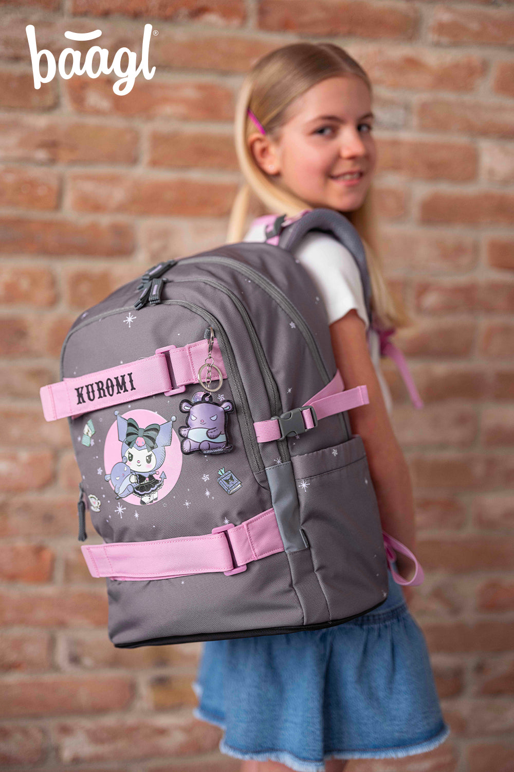 baagl-skate-kuromi-grey-ii-set-scolaire-sac-trousse-gris image 8