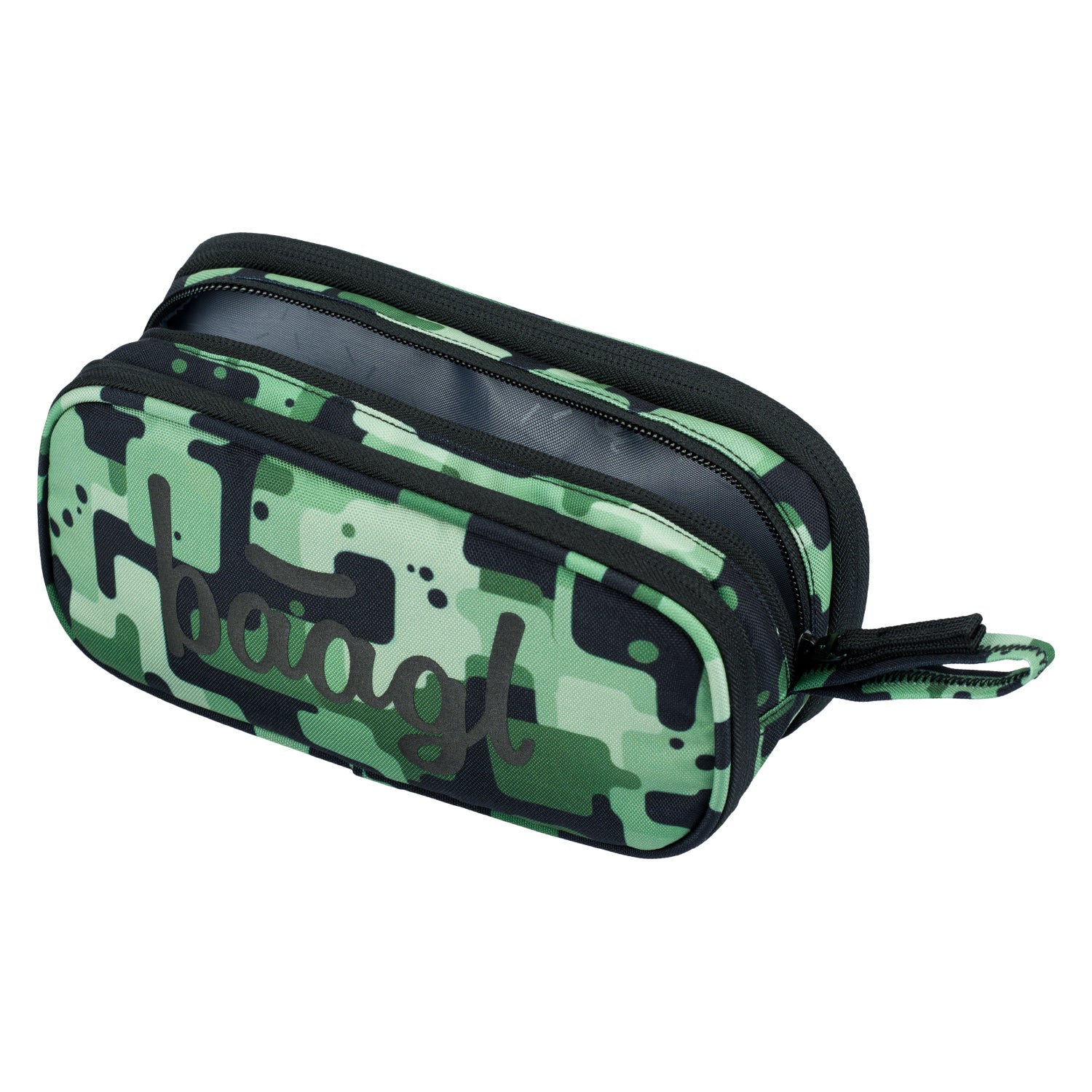 baagl-trousse-tudiante-green-3-compartiments-verte image 2
