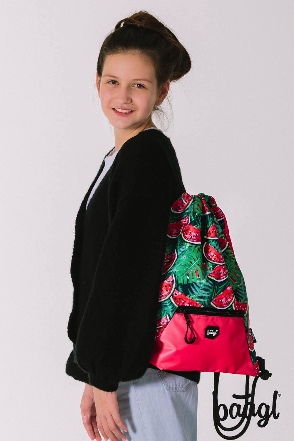 baagl-melon-sac-gym-poche-zip-enfant-lavable image 4