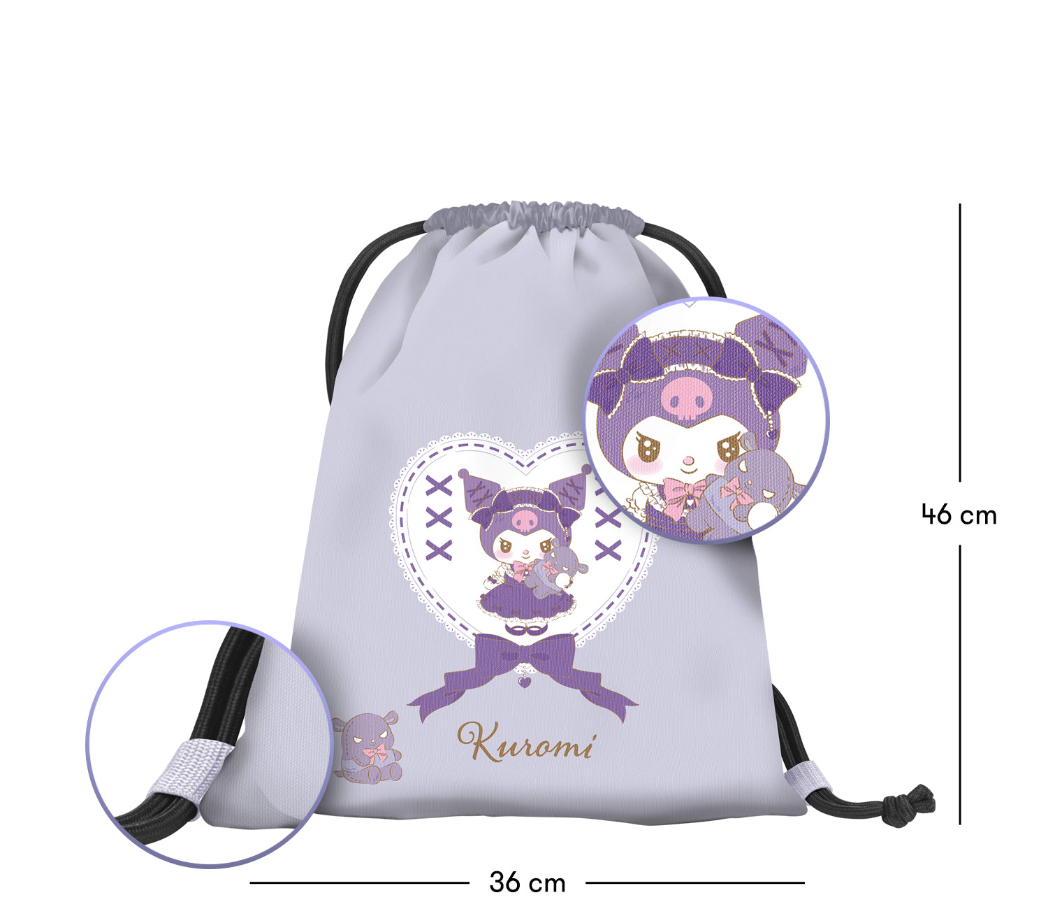 baagl-kuromi-sweet-one-sac-gym-sport-enfant image 3