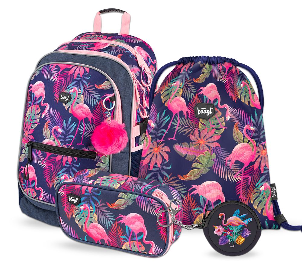 baagl-core-flamingo-ii-ensemble-scolaire-sac-dos-fille-25-l image 1