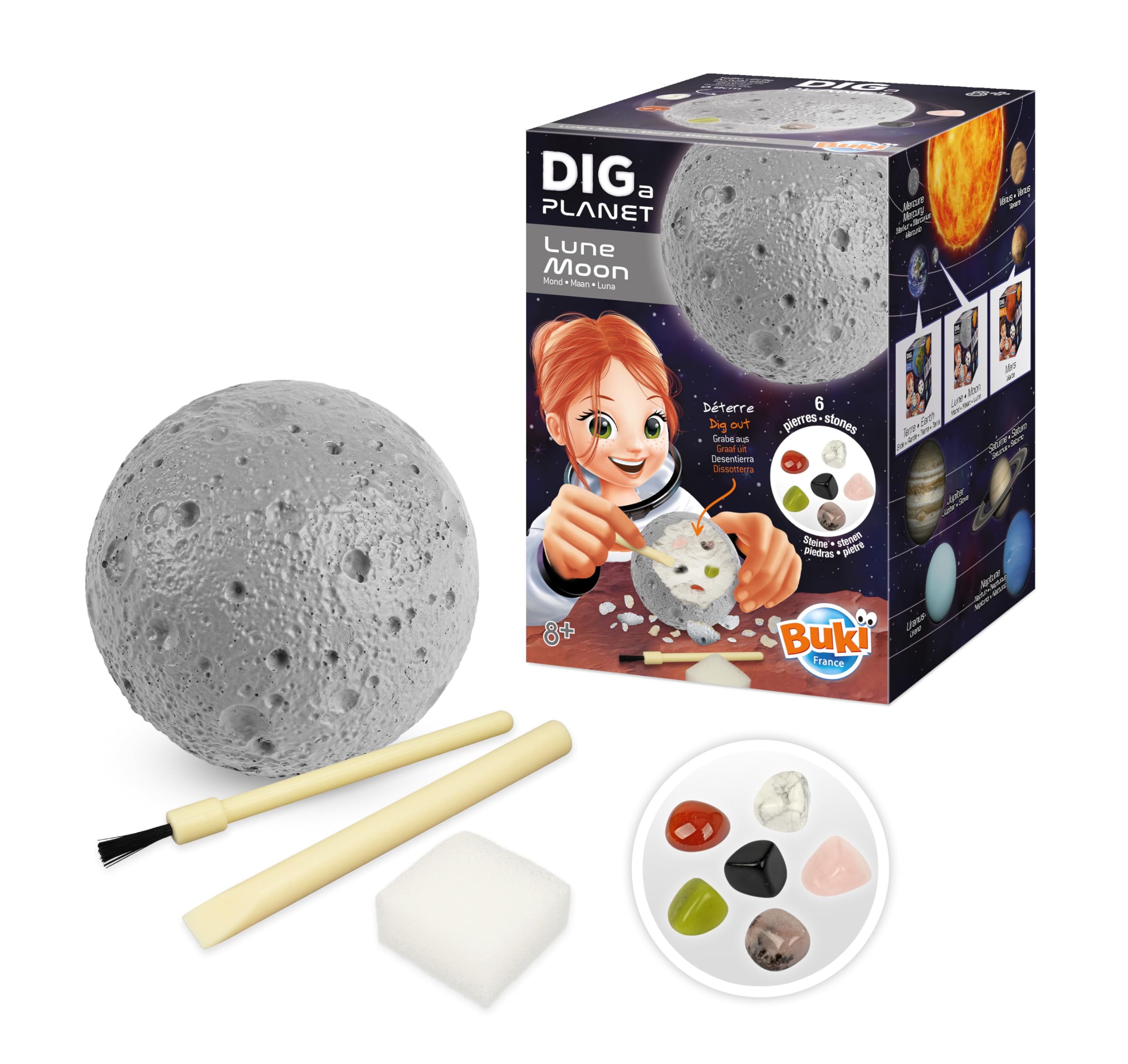 buki-espace-dig-planet-lune-kit-fouille-6-pierres-447 image 1
