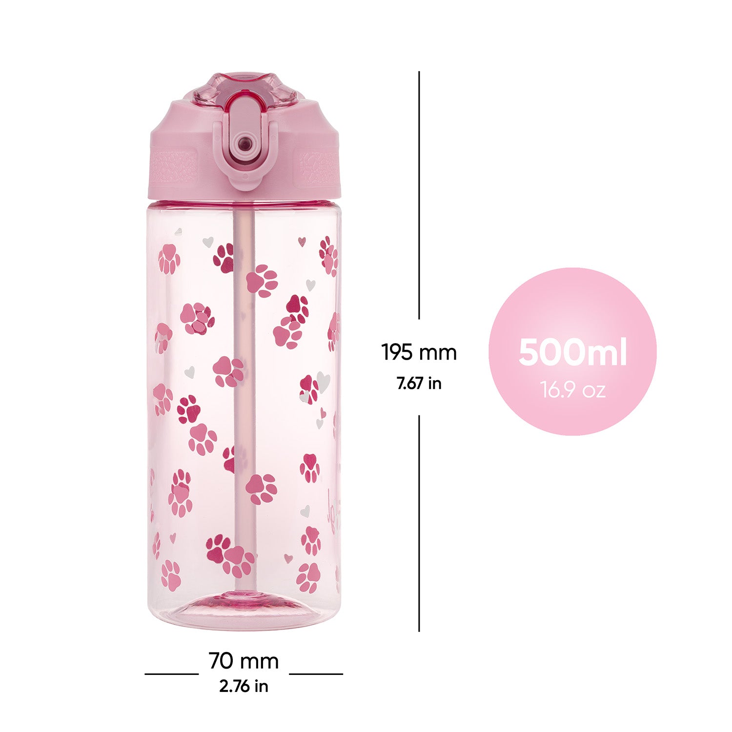 baagl-drinking-gourde-paille-paws-500-ml-tritan image 5