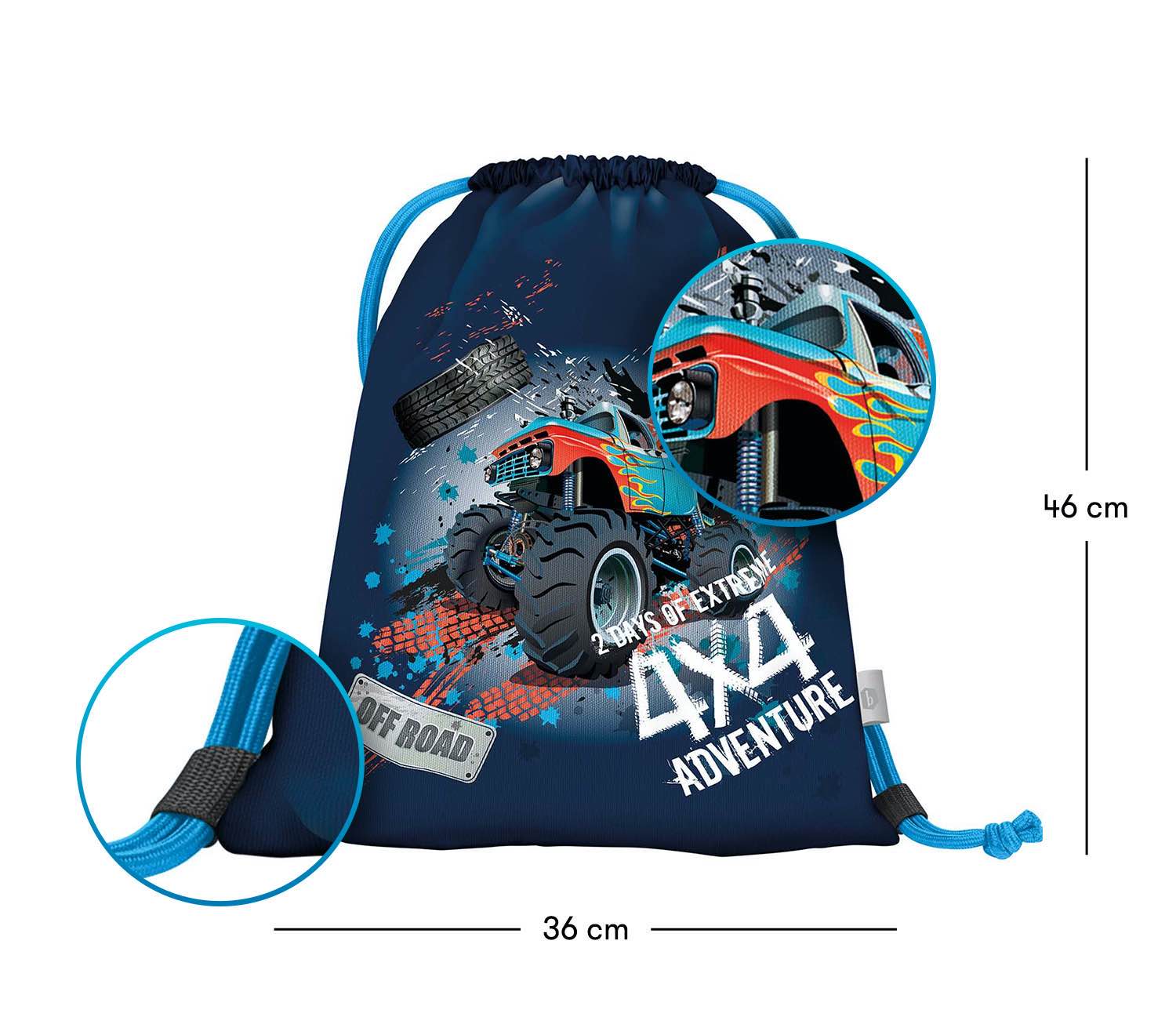 baagl-truck-sac-de-gym-enfant-truck-lavable-cordon image 3