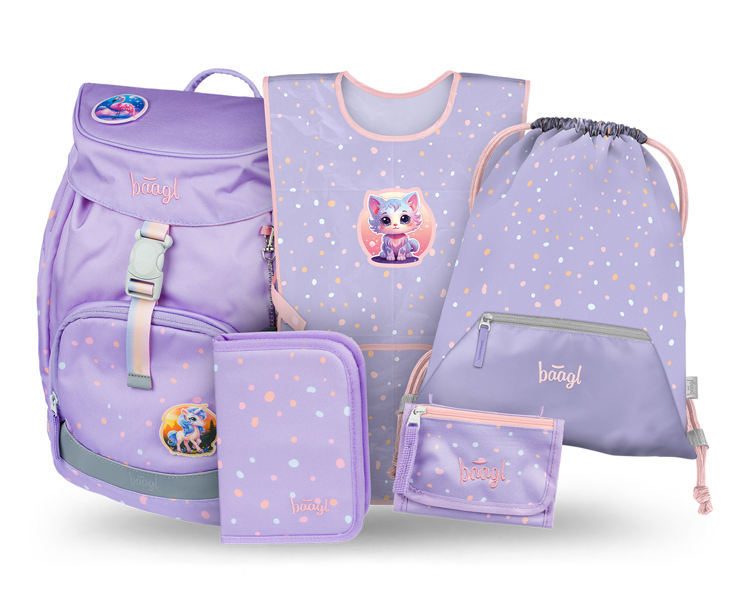 baagl-airy-pets-iii-ensemble-cartable-l-ger-3-pi-ces-fille image 1