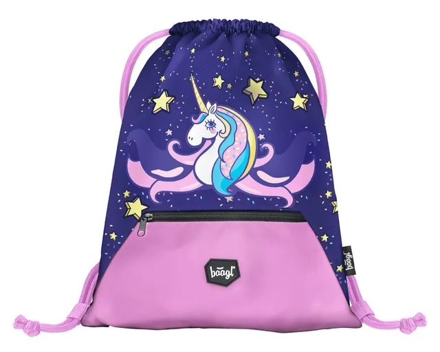 baagl-gym-sacks-sac-gym-licorne-poche-zip image 1