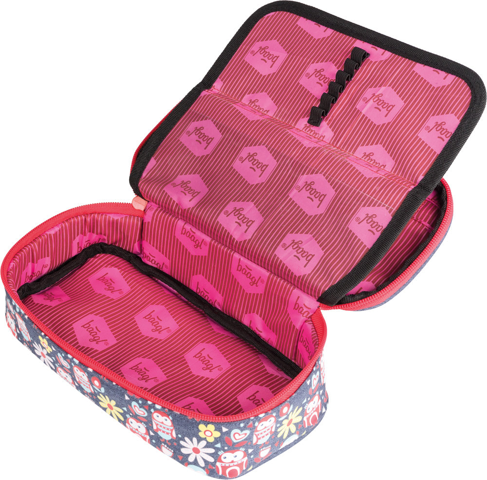 baagl-happy-owls-trousse-scolaire-chouette-fermeture-clair image 2