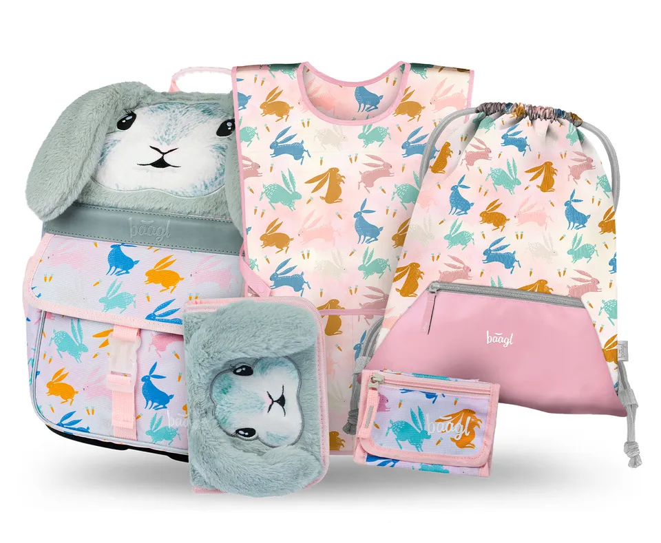 baagl-zippy-bunny-iii-cartable-fille-set-3-pi-ces-lapin image 1
