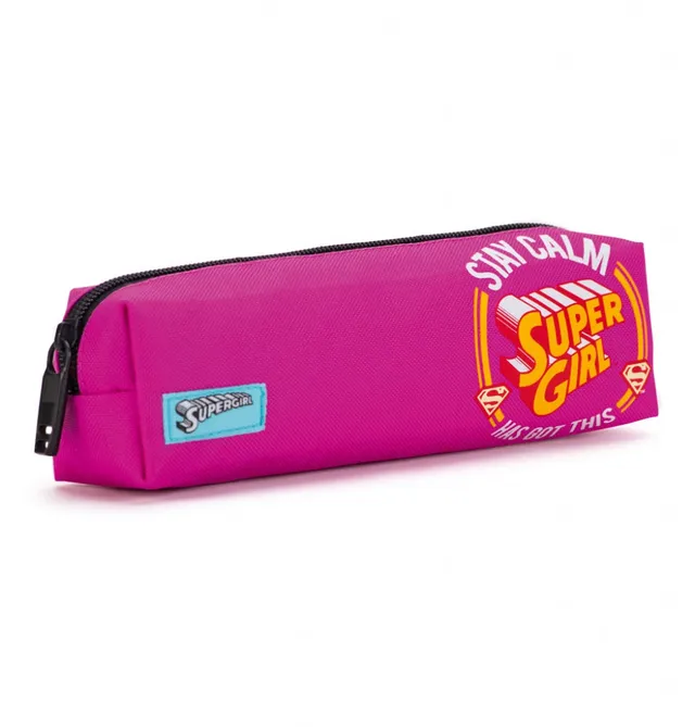 baagl-supergirl-stay-calm-trousse-tudiante-zip image 1