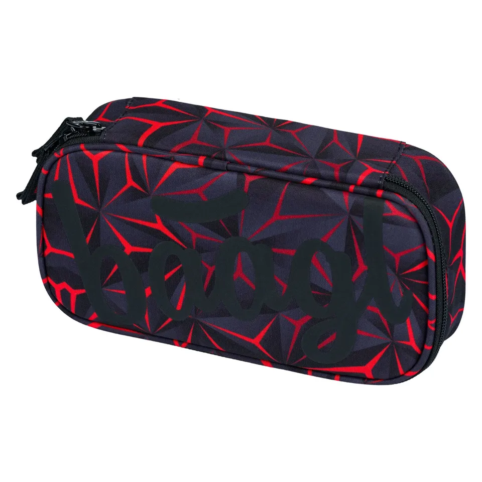 baagl-red-polygon-trousse-scolaire-double-compartiment image 1