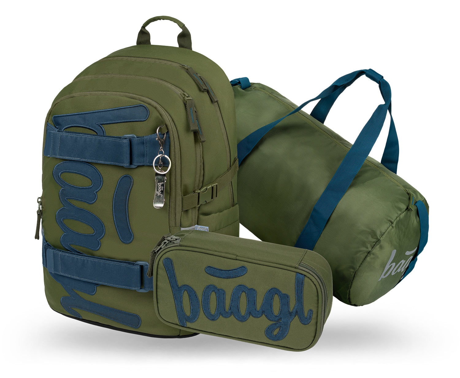 baagl-skate-olive-kit-scolaire-sac-dos-3-pi-ces-recycl image 1