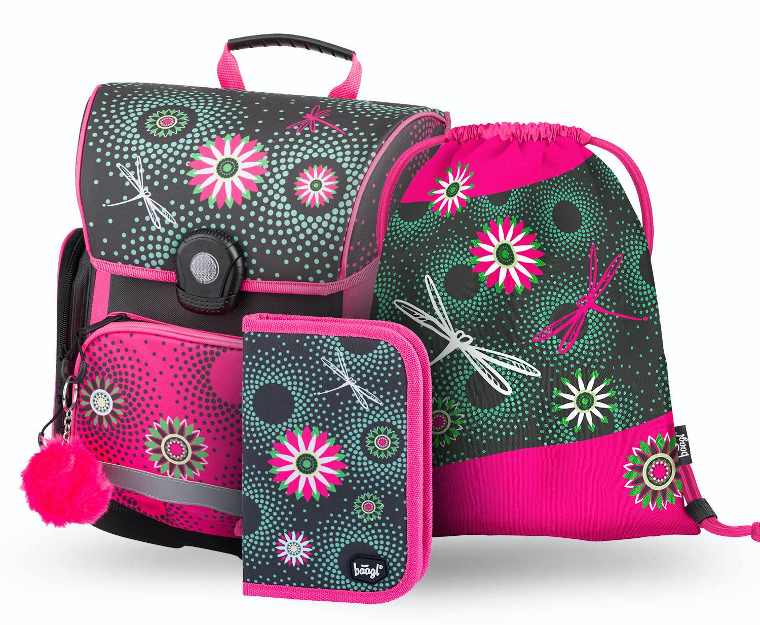 baagl-cartable-flowers-ensemble-scolaire-fille-18-l image 1