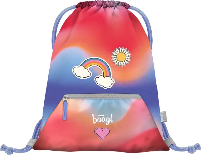 baagl-rainbow-red-sac-gym-enfant-poche-zipp-e image 1