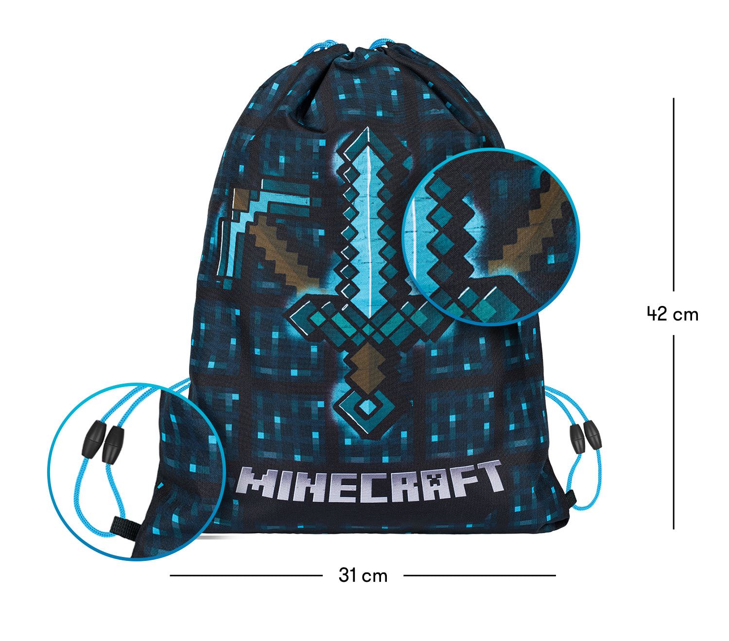 baagl-gym-sacks-blue-axe-and-sword-sac-de-sport-bleu image 3