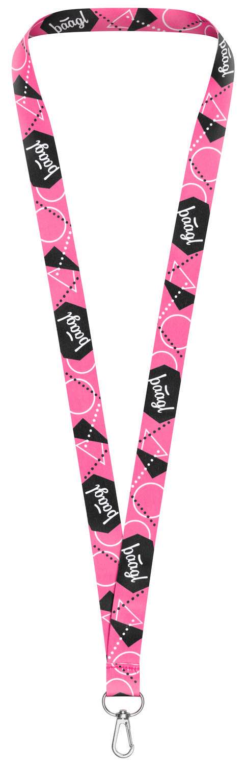 baagl-lanyard-rose-porte-cl-s-tour-de-cou-nylon-enfant image 1