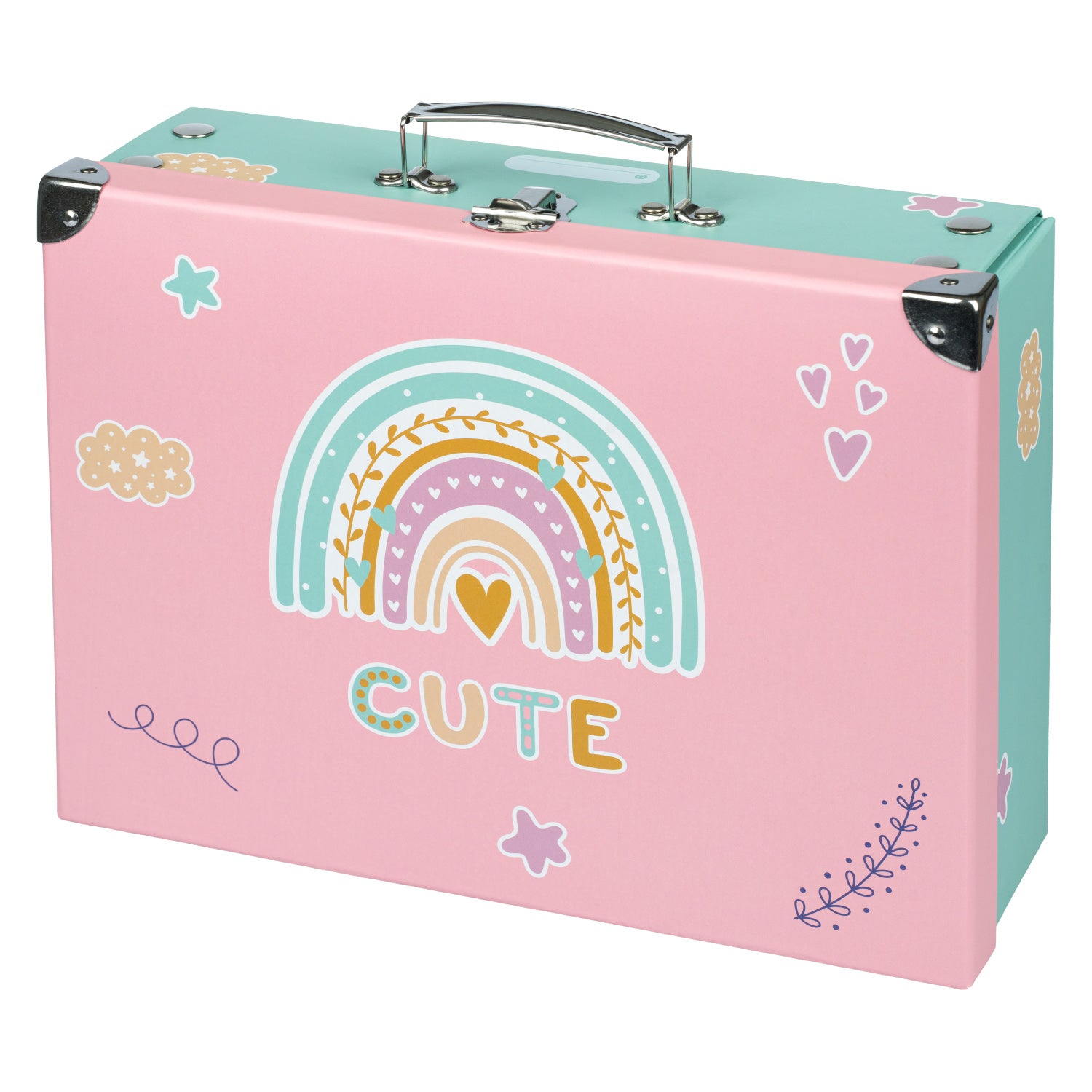 baagl-briefcases-pink-rainbow-valisette-scolaire-pliante-rose image 1