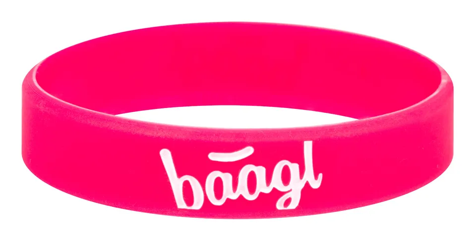 baagl-bracelet-silicone-rose-phosphorescent-logo image 1