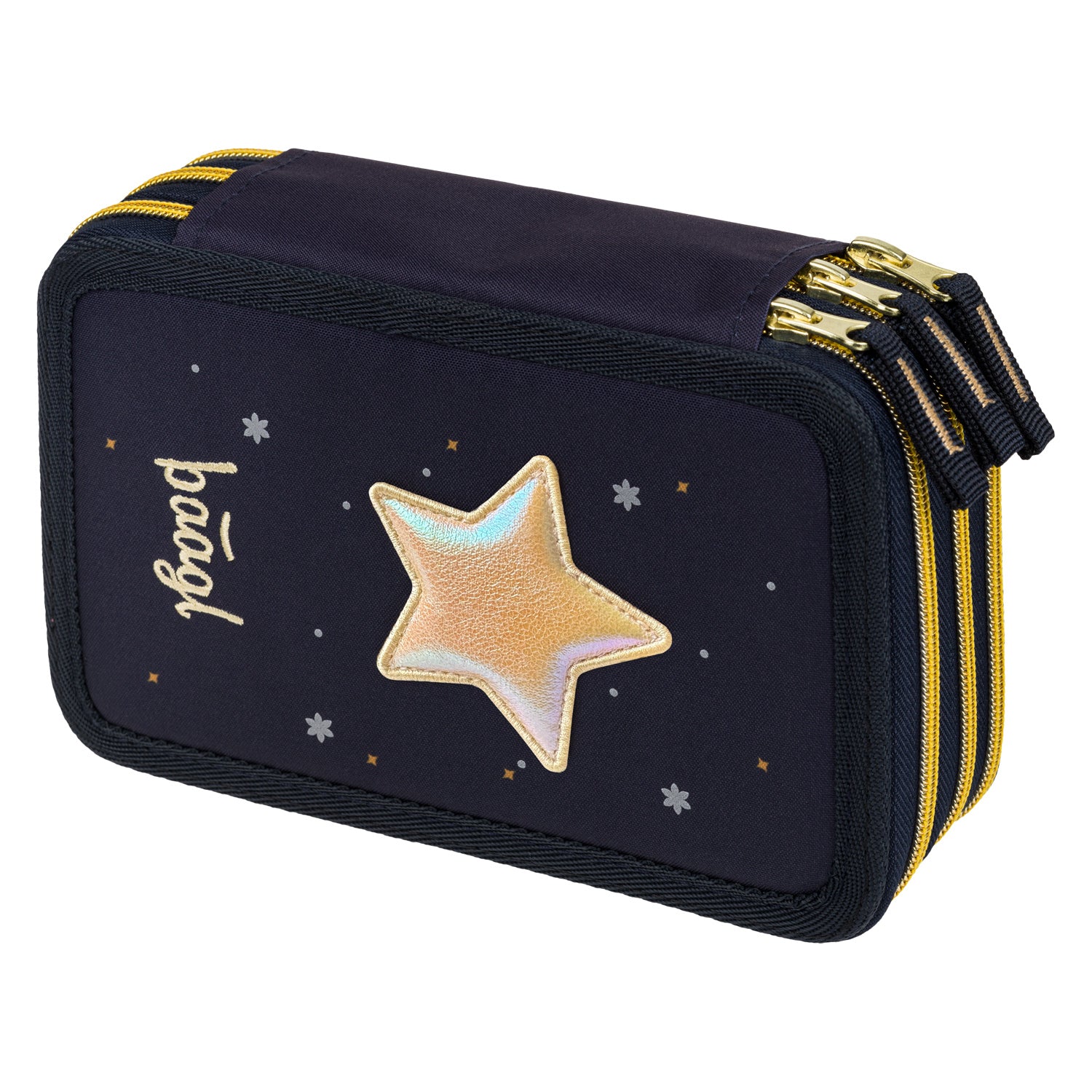 baagl-unicorn-gold-trousse-3-compartiments-fille-vide image 1