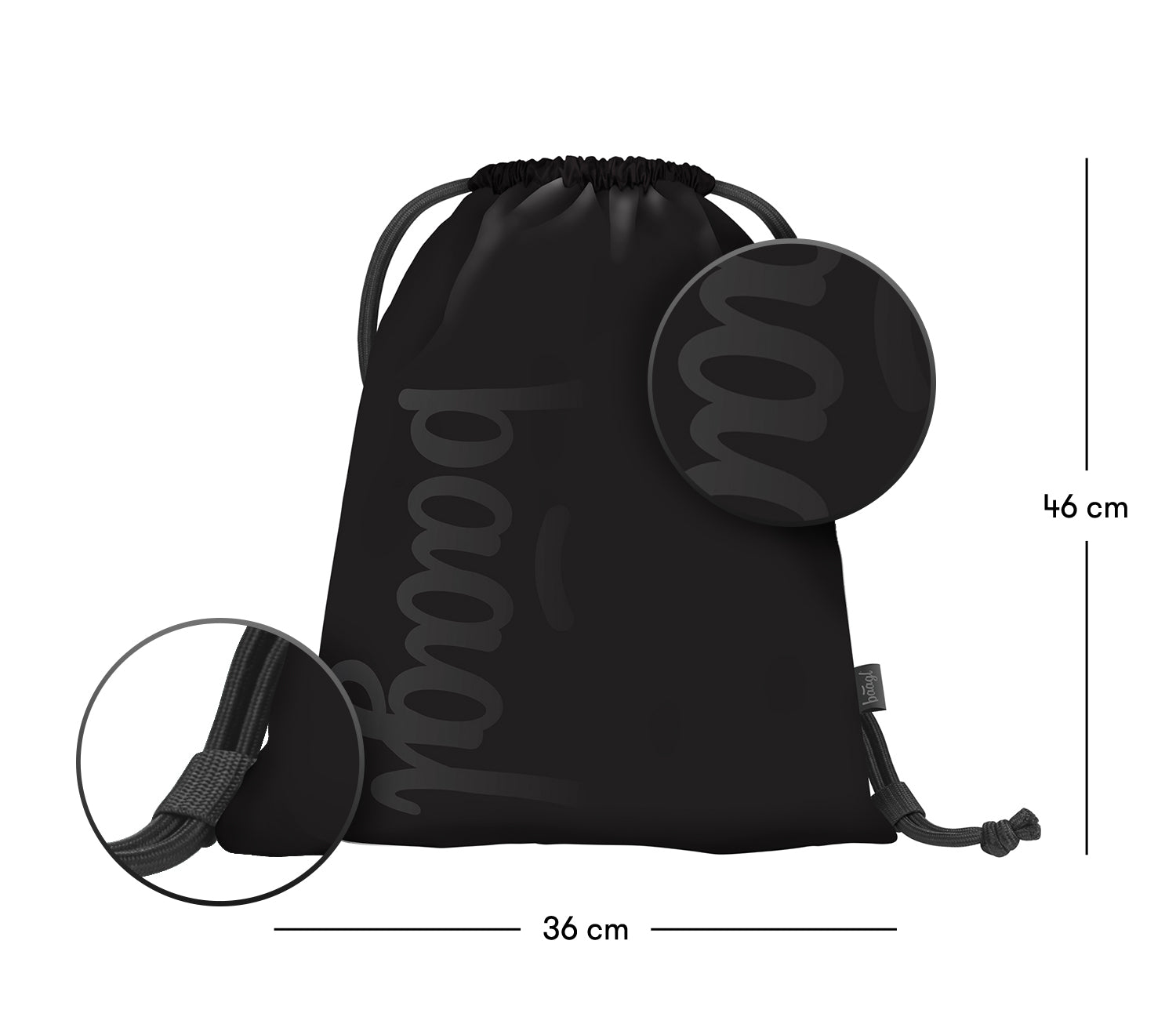 baagl-gym-sacks-sac-de-gym-noir-lavable image 3