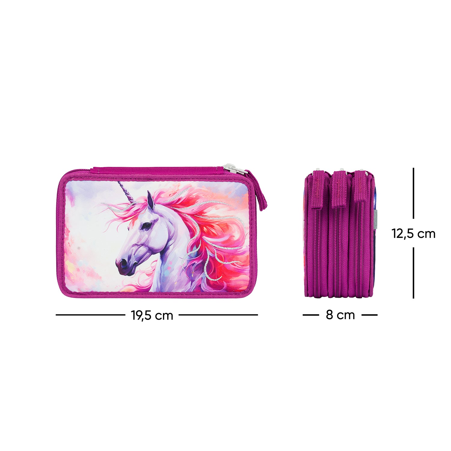 baagl-royal-unicorn-trousse-3-compartiments-licorne-vide image 6